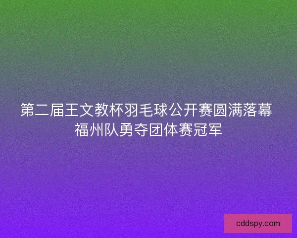 第二届王文教杯羽毛球公开赛圆满落幕 福州队勇夺团体赛冠军